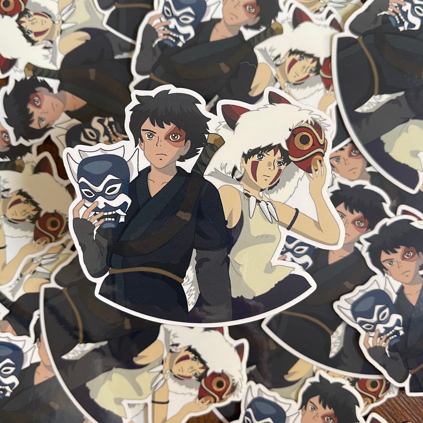 D1 Blue Spirit & Wolf Girl Mask Sticker