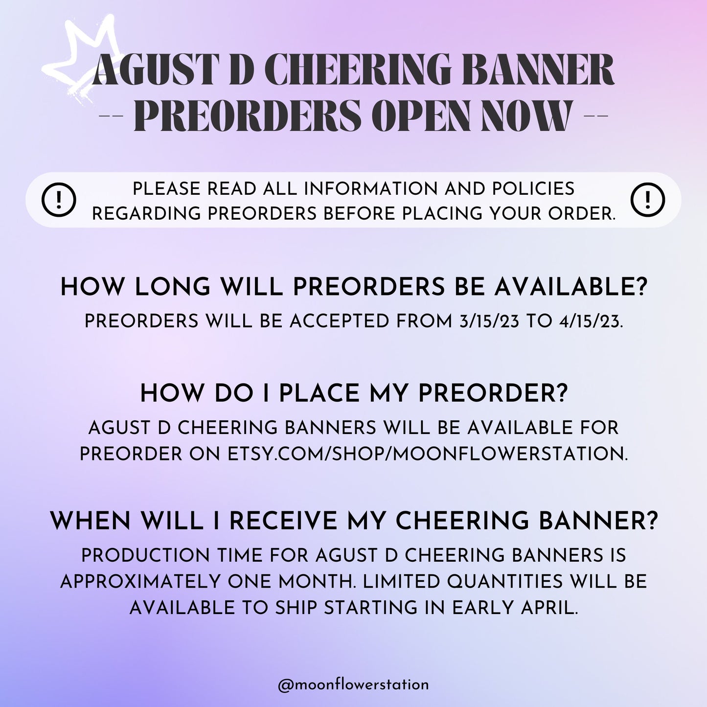 Agust D Cheering Banner