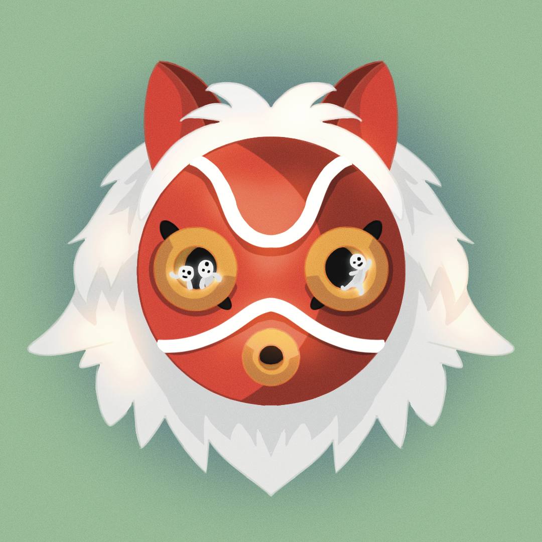 B2 Wolf Princess Mask Print